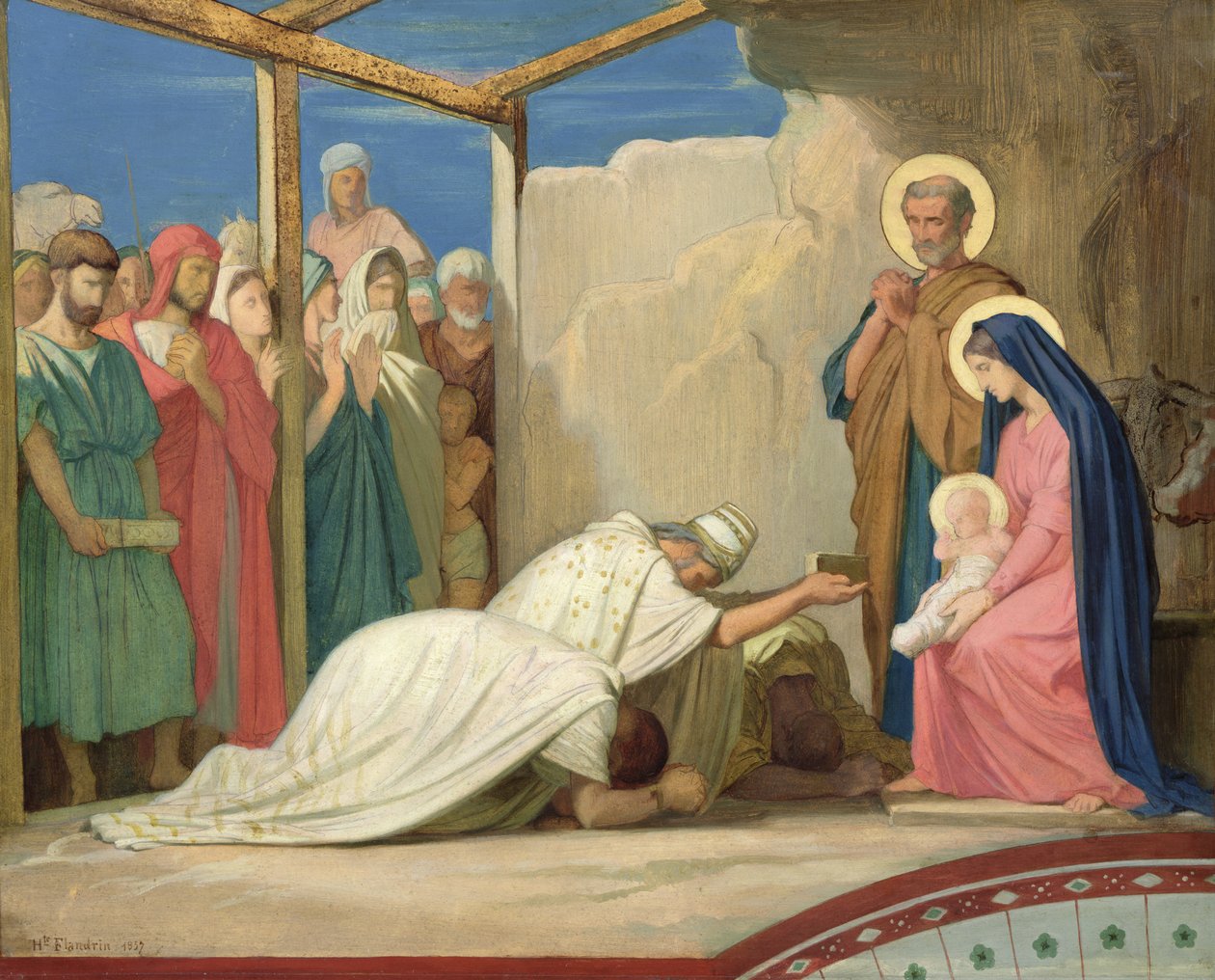 العشق من المجوس ، 1857 (زيت على البطاقة) بواسطة هيبوليت فلاندرين