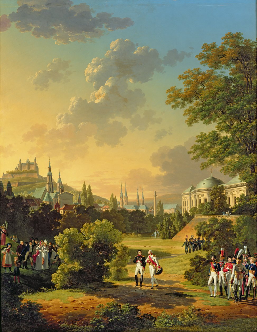 لقاء بين نابليون الأول (1769-1821) وفرديناند الثالث (1769-1824) دوق توسكانا الكبير في فورتسبورغ ، أكتوبر 1806 ، 1813 بواسطة هيبوليت ليكومت