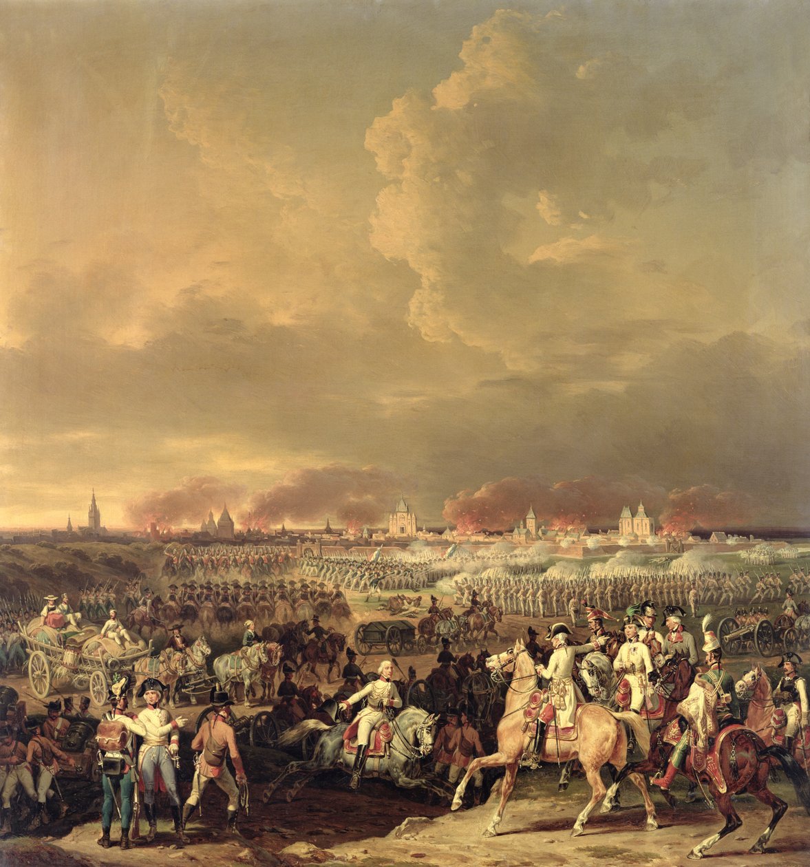 حصار ليل بواسطة ألبرت دي ساكس تاشين ، 8 أكتوبر 1792 ، 1845 بواسطة هيبوليت ليكومت