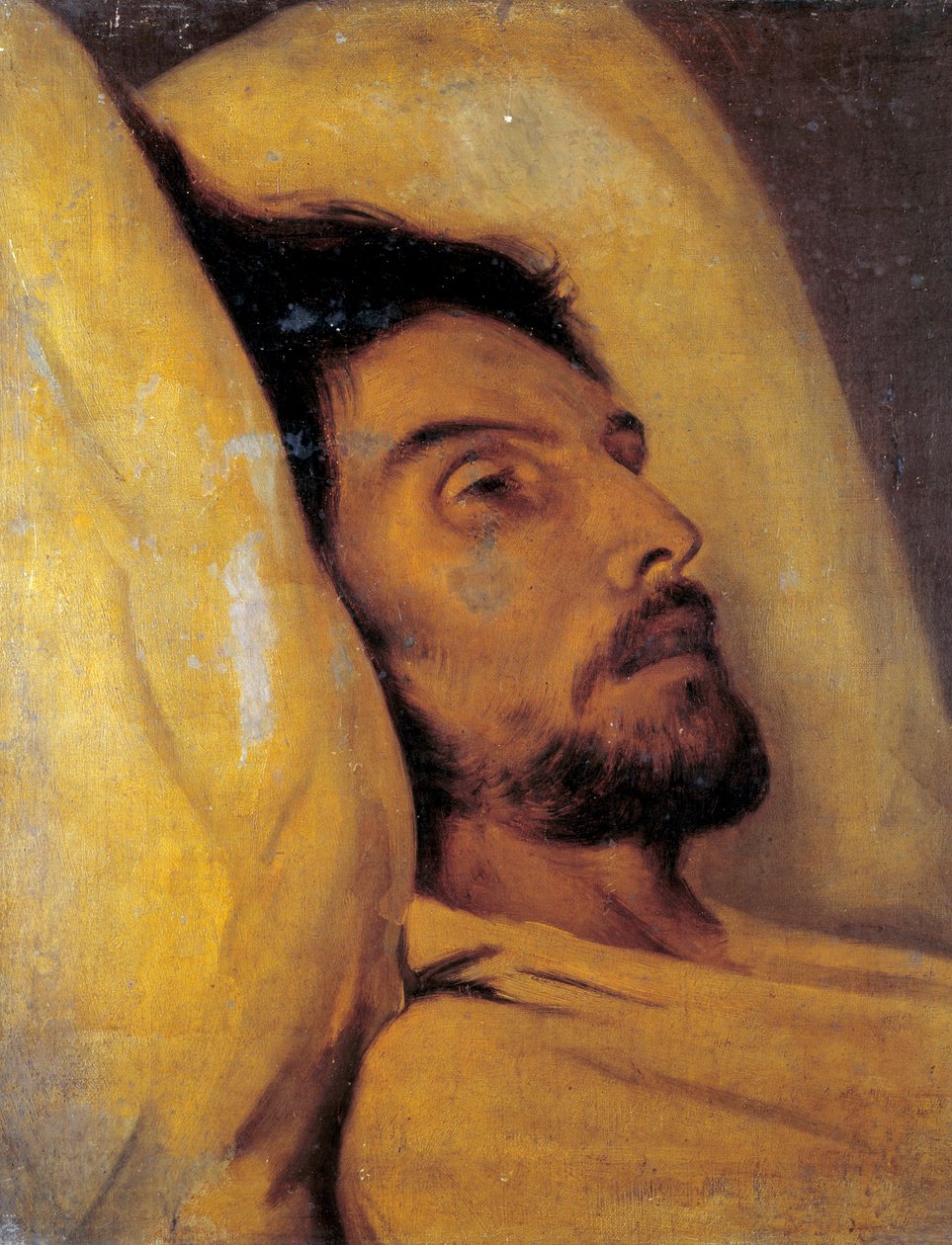 صورة للصحفي أرماند كاريل (1800-1836) على فراش الموت لوحة منسوبة إلى بول ديلاروش (1797-1856) القرن التاسع عشر صن. 0،46x0،48 م باريس ، متحف كارنافالي بواسطة هيبوليت ديلاروش