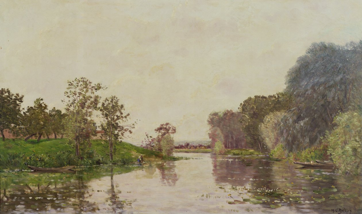الصيف على النهر بواسطة Hippolyte Camille Delpy