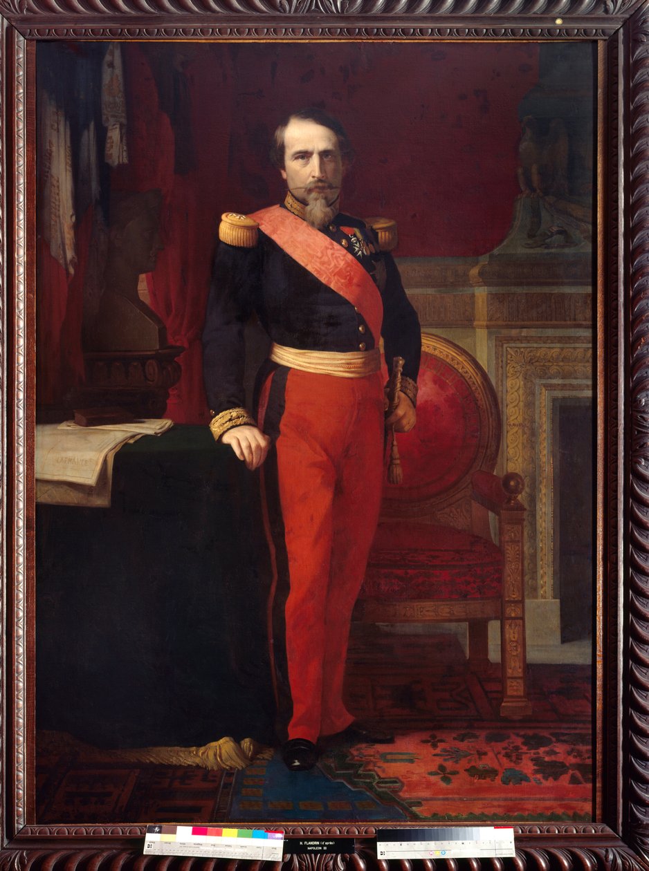 بورتريه أون بيد دي نابليون الثالث (1808-1873) لوحة لهيبوليث فلاندرين (1809-1864). 1862. خافت. 2.12 × 1.47. Musee du Chateau ، Compiegne - صورة بالحجم الكامل لنابليون الثالث (1808-1873). لوحة لهيبوليث فلاندرين (1809-1864). 1862. 2.12 × 1.47 بواسطة هيبوليت فلاندرين