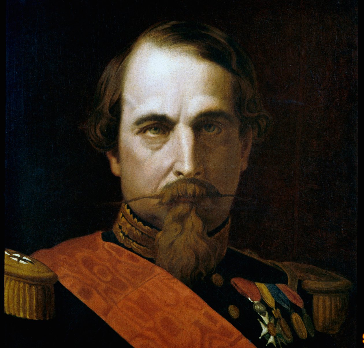 صورة للإمبراطور نابليون الثالث (1808-1873) التفاصيل. لوحة هيبوليت فلاندرين (1809-1864) 1863 متحف روما نابليونيكو بواسطة هيبوليت فلاندرين