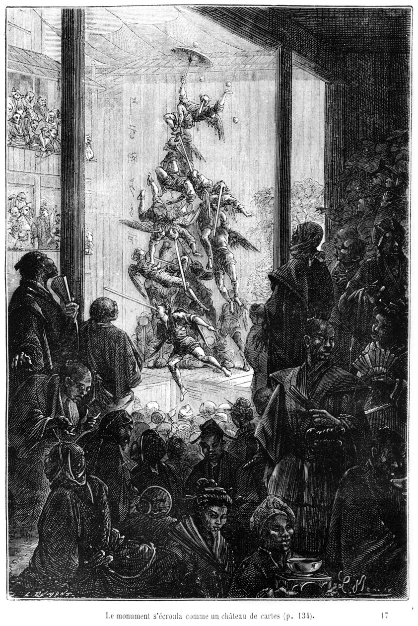 معرض في الصين ، رسم توضيحي من "حول العالم في ثمانين يومًا" بقلم جول فيرن (1828-1905) أواخر القرن التاسع عشر بواسطة هيبوليت ليون بينيت