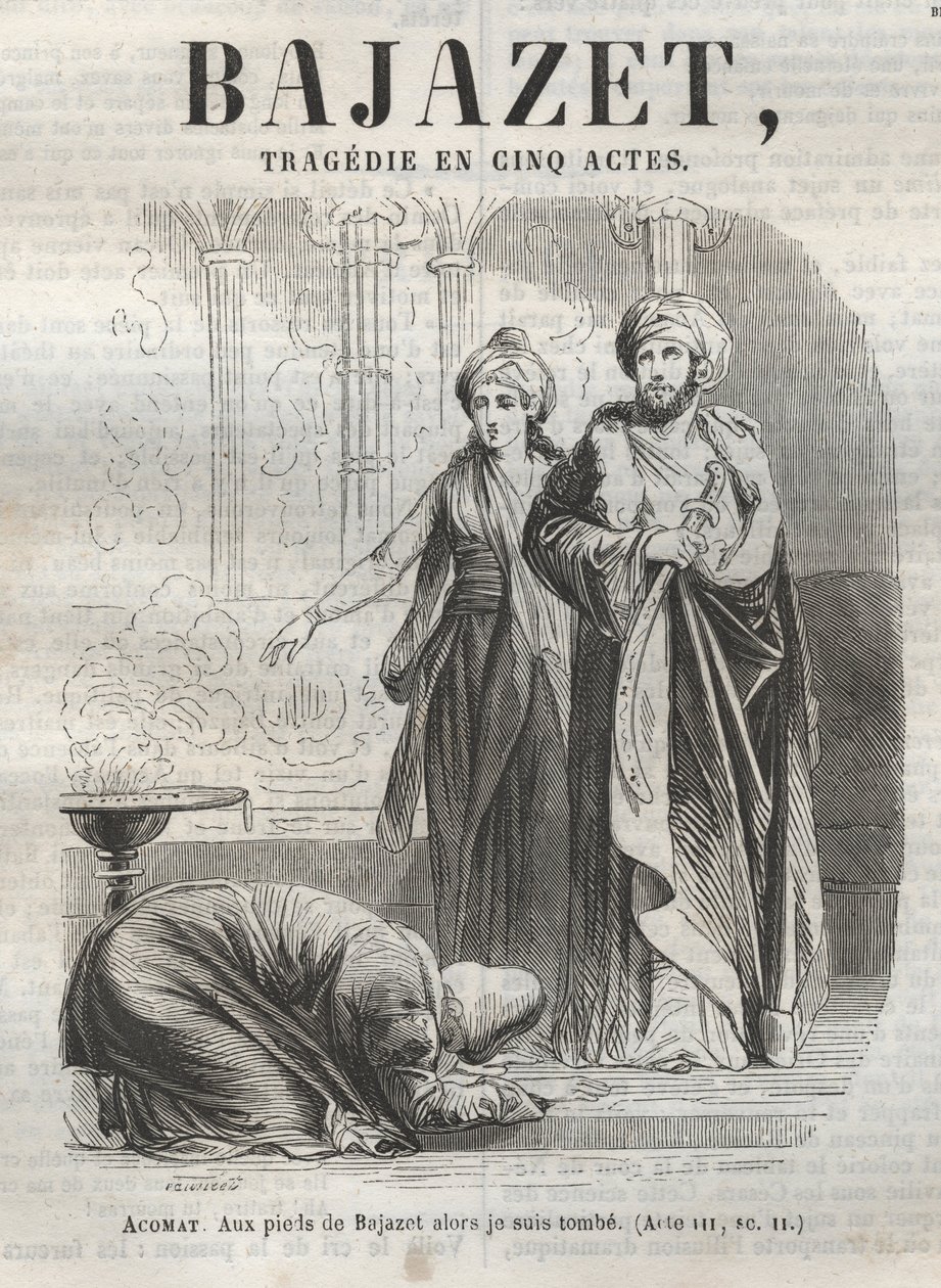 مأساة باجازيت في خمسة أعمال من نقش جان راسين في "" Oeuvres de Jean Racine "" التي رسمها Pauquet وإشعار Emile de La Bedolliere - 1851 بواسطة هيبوليت لويس باوكيه