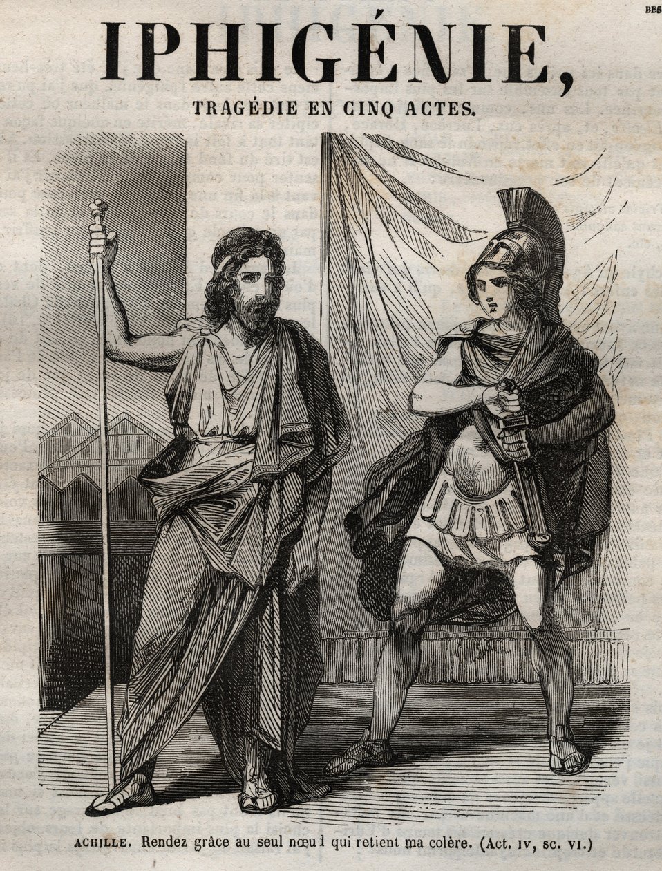 تراجيديا إيفيجيني لجين راسين - نقش في "" Oeuvres de Jean Racine "" موضّح بواسطة Pauquet وإشعار من Emile de La Bedolliere - 1851 بواسطة هيبوليت لويس باوكيه