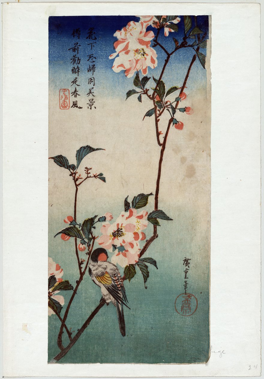 Kaido ni Shokin (Small Bird on a Branch of Kaidozakura) بواسطة Utagawa Hiroshige