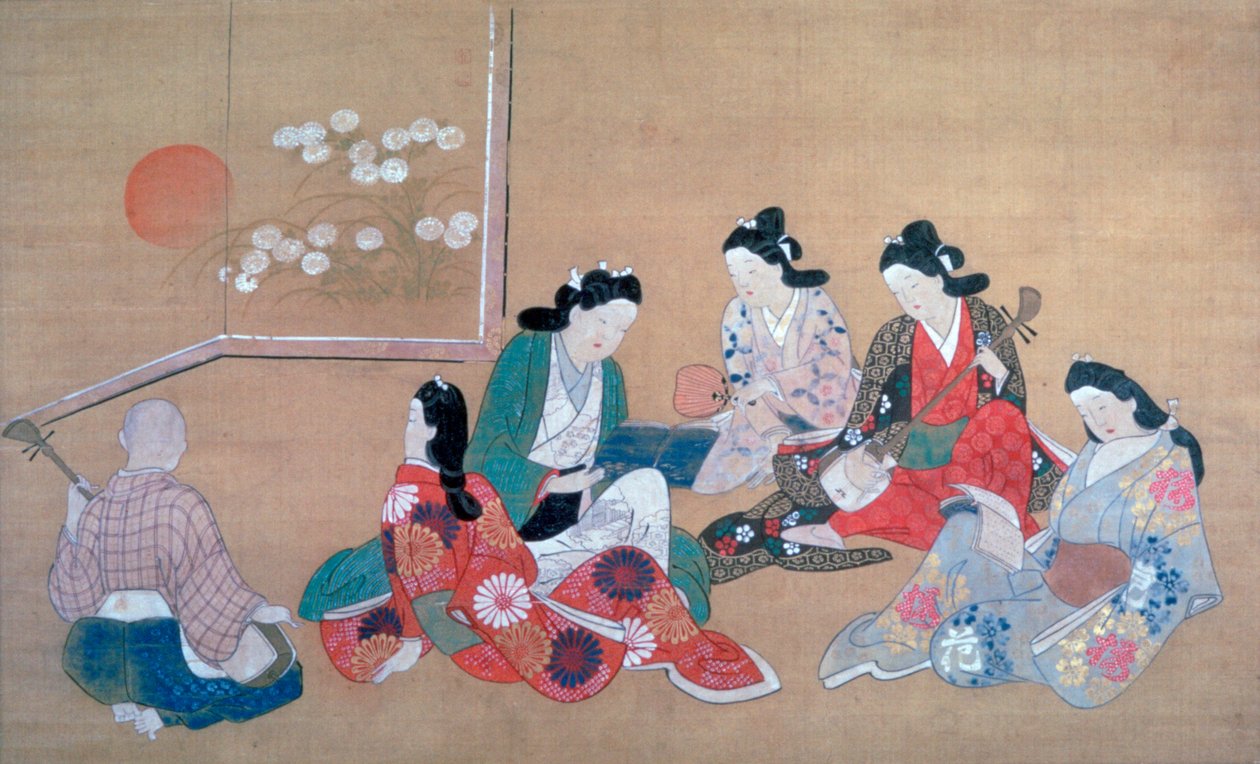 الحزب الموسيقي ، c1690 بواسطة هيشيكاوا مورونوبو