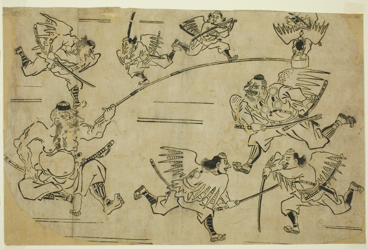 ملك Tengu تدريب تلاميذه بواسطة هيشيكاوا مورونوبو