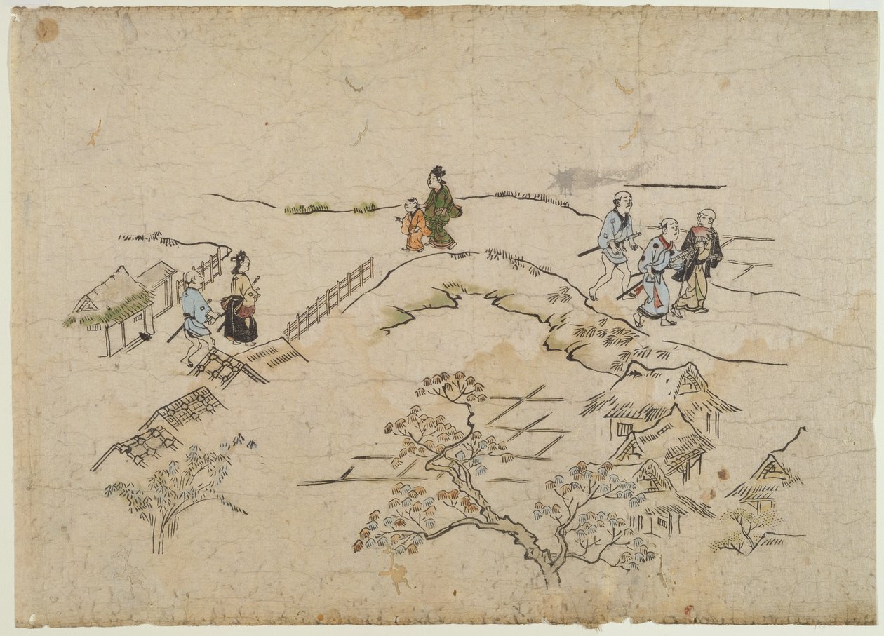 Yoshiwara no Tei، c.1680 (طباعة لوحة خشبية ملونة) بواسطة هيشيكاوا مورونوبو
