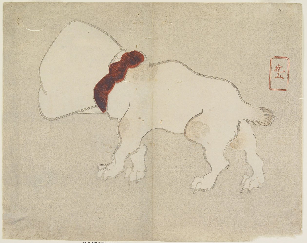 (كلب مع حقيبة فوق رأسه) ، ج. 1830 بواسطة Hogyoku
