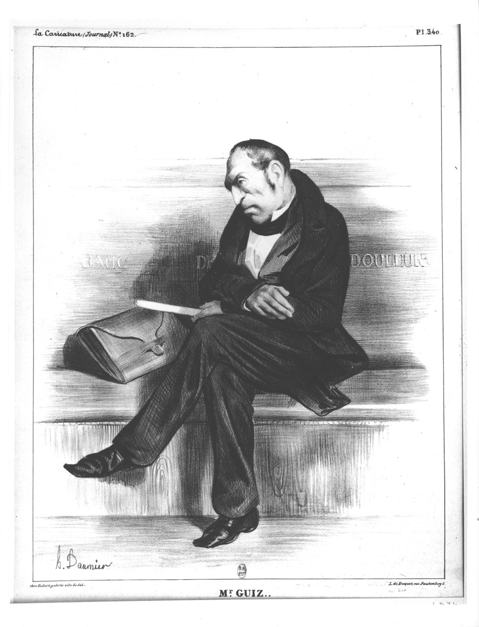 رسم كاريكاتوري لفرنسوا جيزوت (1787-1874) ، من فيلم "لا كاريكاتور" بواسطة الشرف دومييه