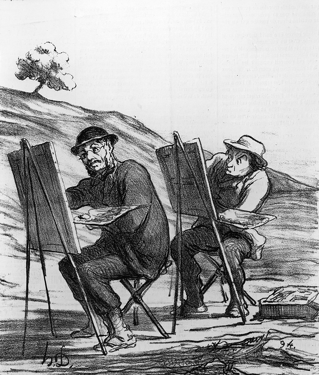 كرتون رسامين للمناظر الطبيعية ، من مجلة "Charivari" ، 12 مايو 1865 بواسطة الشرف دومييه