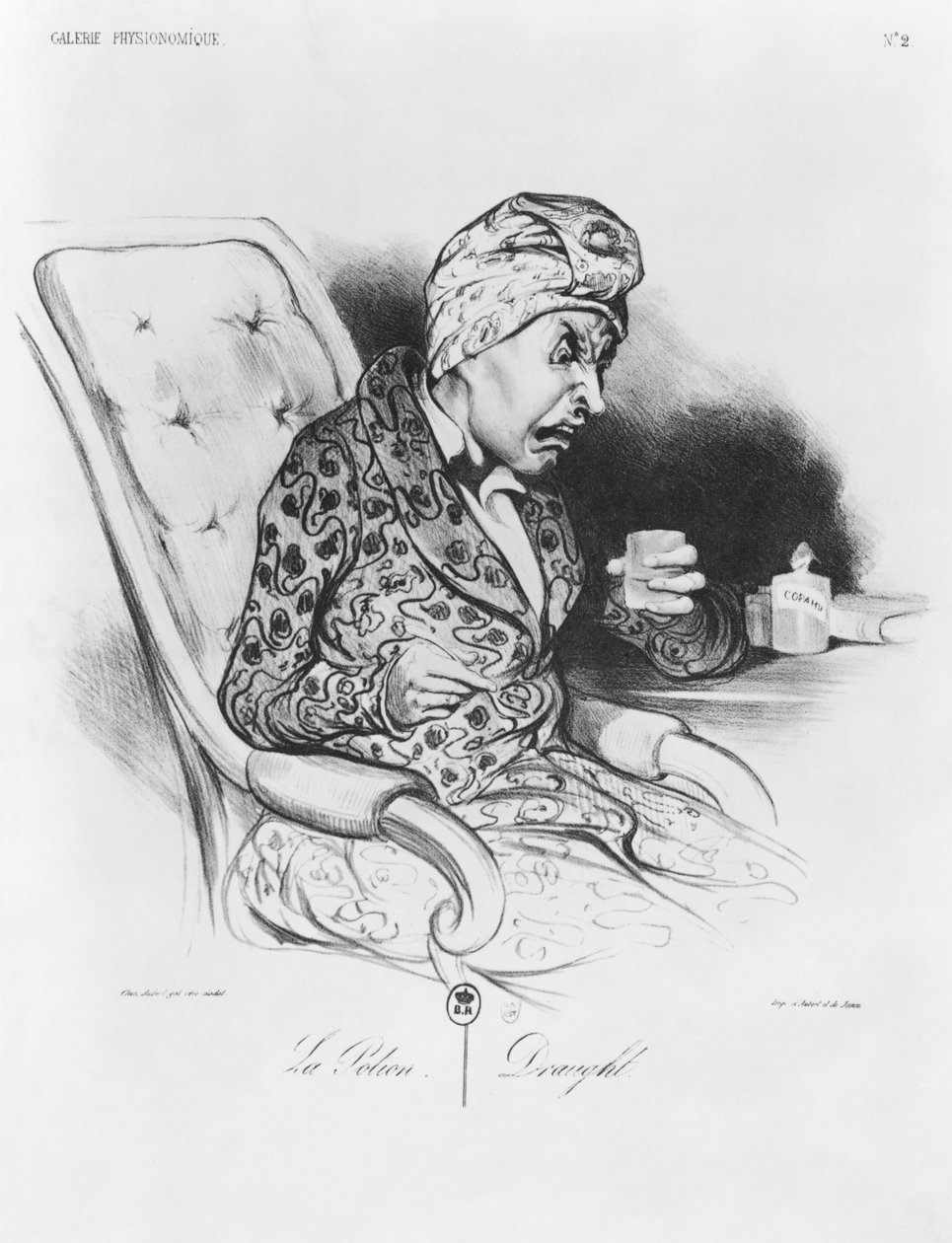 La Potion ، مسودة ، من "Galerie physionomique" ، اللوحة 2 من "Le Charivari" ، 19 نوفمبر 1836 بواسطة الشرف دومييه