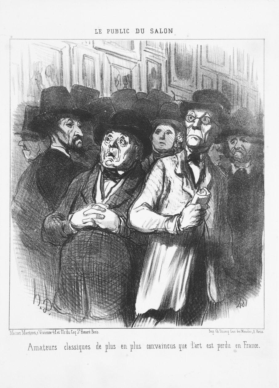عشاق الفن الكلاسيكي مقتنعون أكثر فأكثر بأن الفن ضائع في فرنسا ، 1852 بواسطة الشرف دومييه