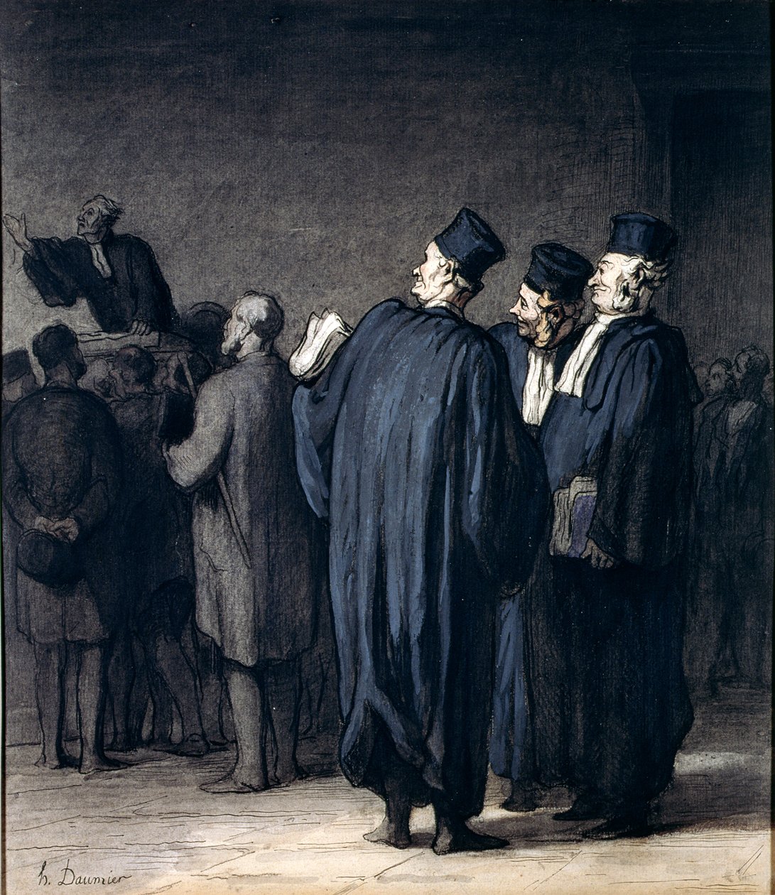 المحامون ، 1870-75 (مرحاض ، قلم حبر وقلم تلوين على ورق) بواسطة الشرف دومييه