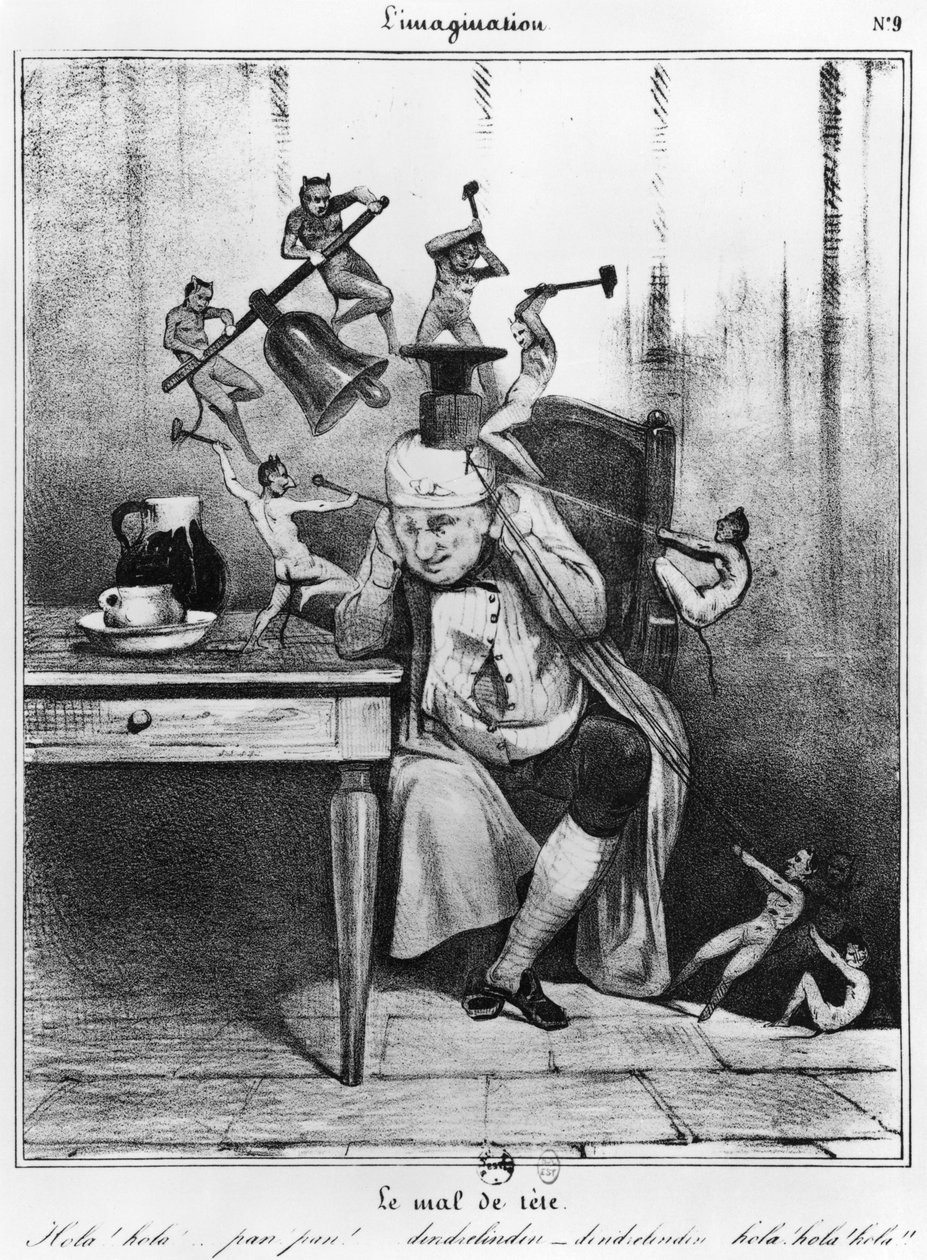 الصداع ، من سلسلة &39;L&39;Imagination&39; ، c.1830 بواسطة الشرف دومييه