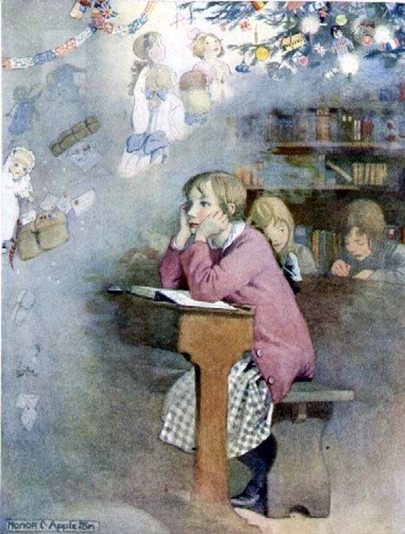اليوم السابق لعطلة عيد الميلاد من كتاب "بلاكي للأطفال السنوي" ، كتاب السنة التاسعة عشرة (رسم توضيحي للكتاب) بواسطة شرف شارلوت أبليتون