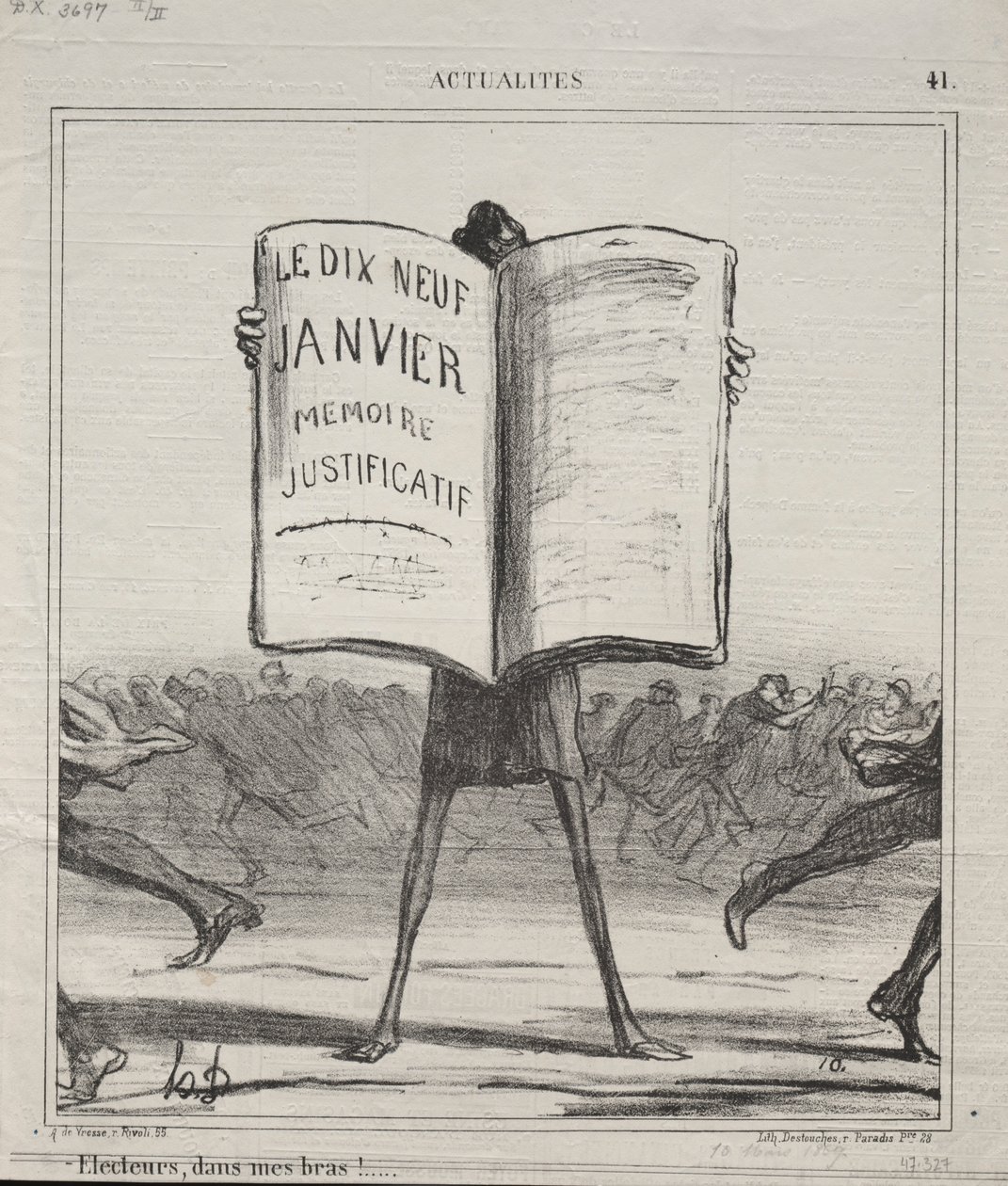 الحقائق رقم 41: الناخبون بين ذراعي! ... ، 1869. بواسطة الشرف دومييه
