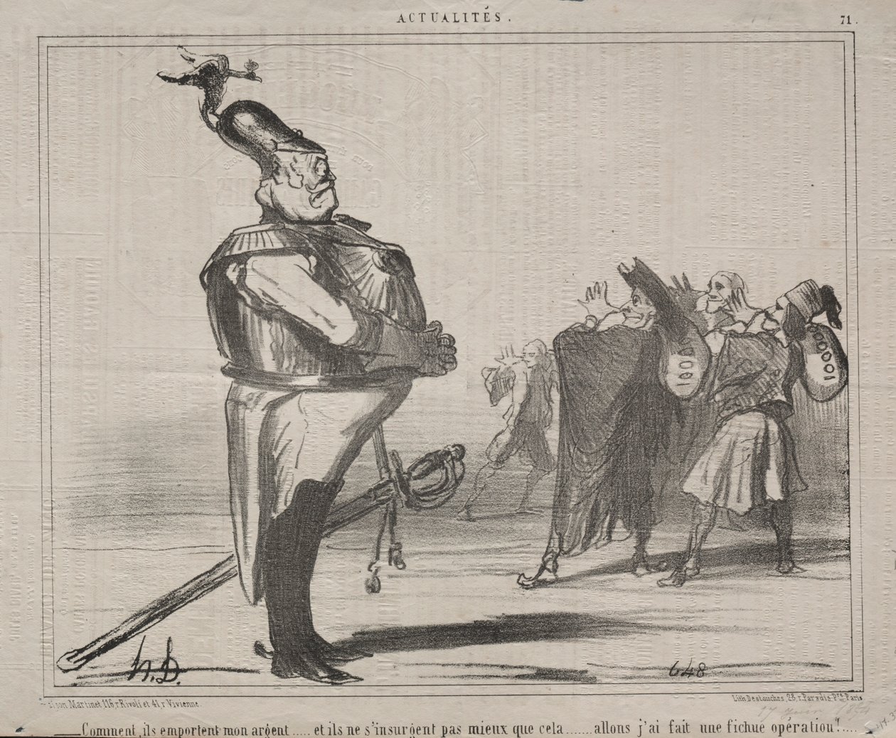 الحقائق رقم 71: لماذا يأخذون أموالي ... ، 1854. بواسطة الشرف دومييه