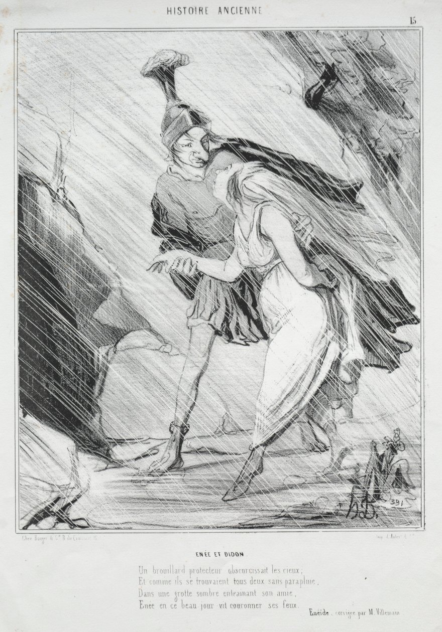 لوحة التاريخ القديم 15: Enée and Didon ، 1842. بواسطة الشرف دومييه