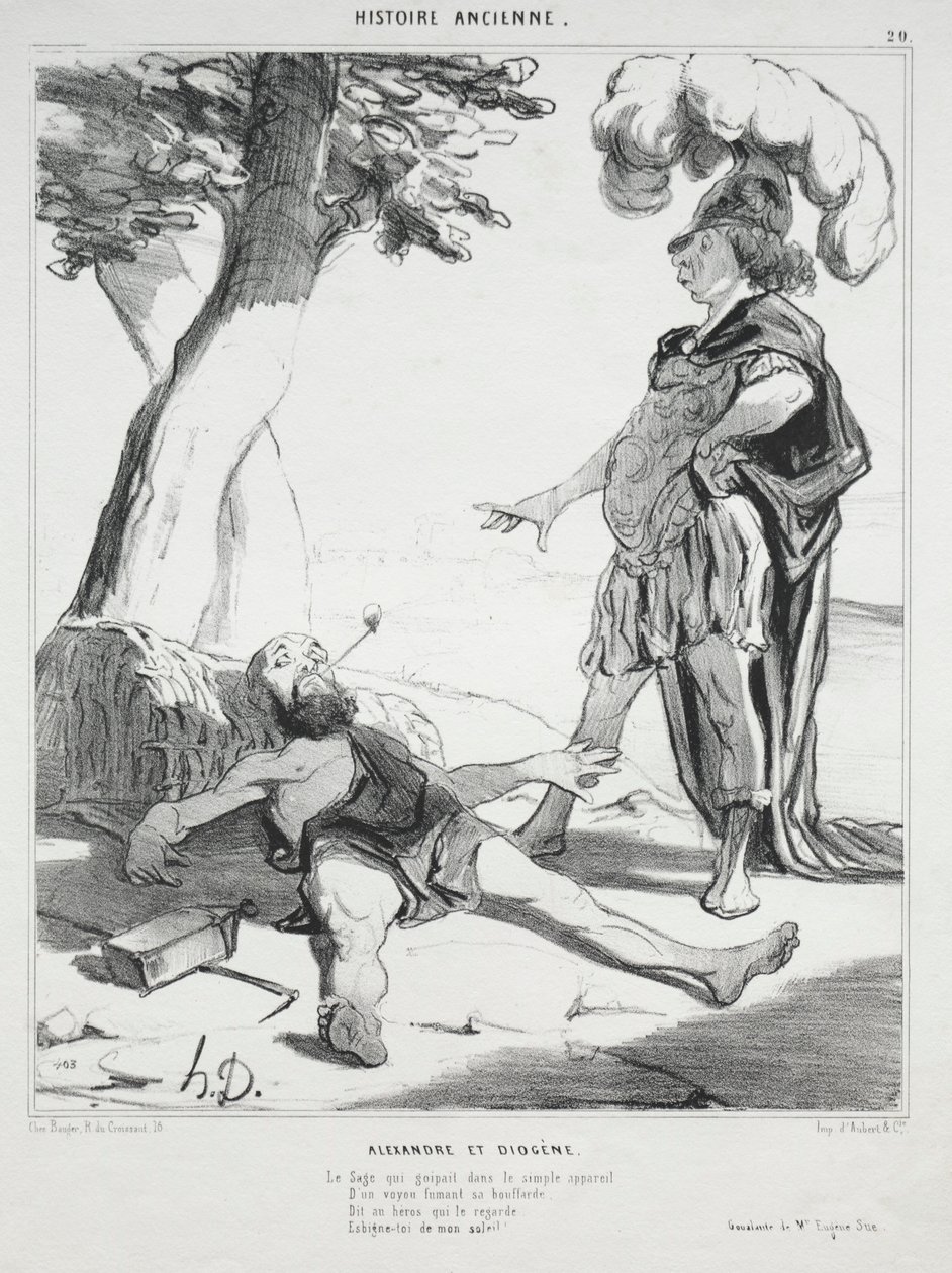 التاريخ القديم ، اللوحة 20: ألكسندر وديوجين ، 14 أغسطس 1842. بواسطة الشرف دومييه