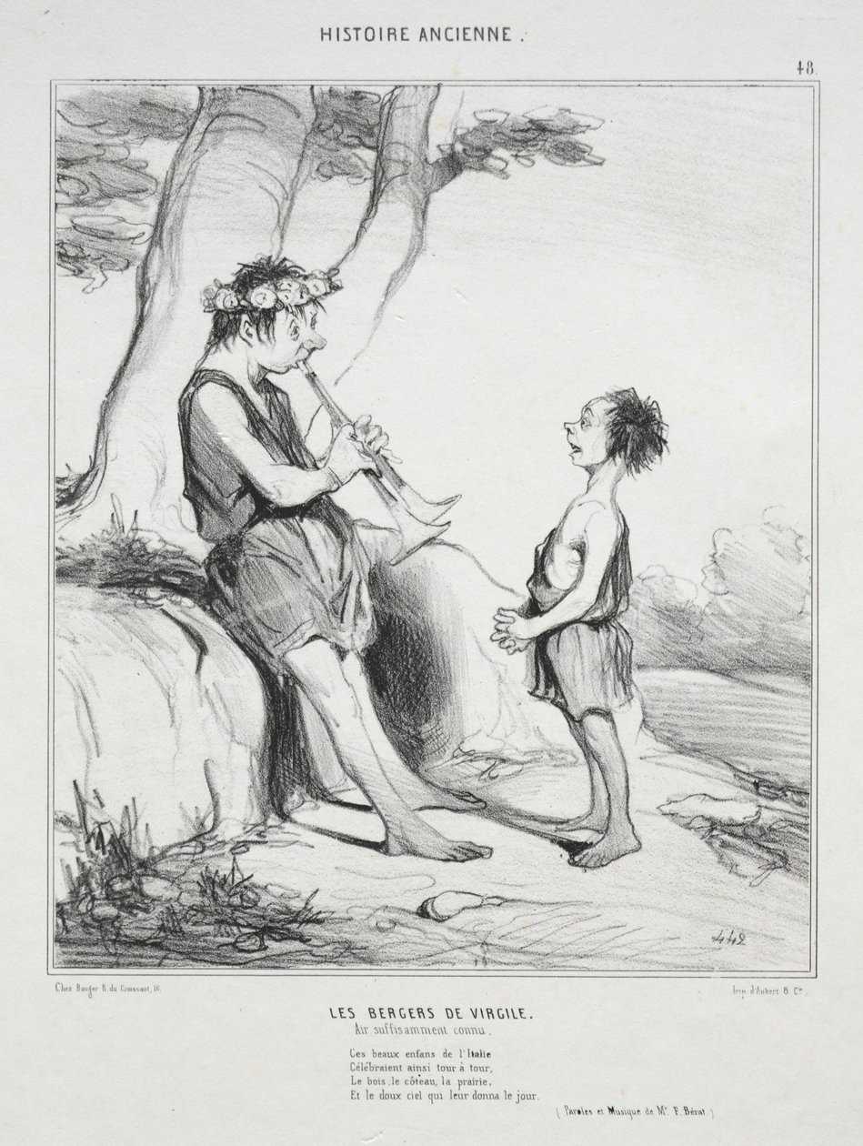 التاريخ القديم ، اللوحة 48: رعاة فيرجيل ، 31 ديسمبر 1842. بواسطة الشرف دومييه