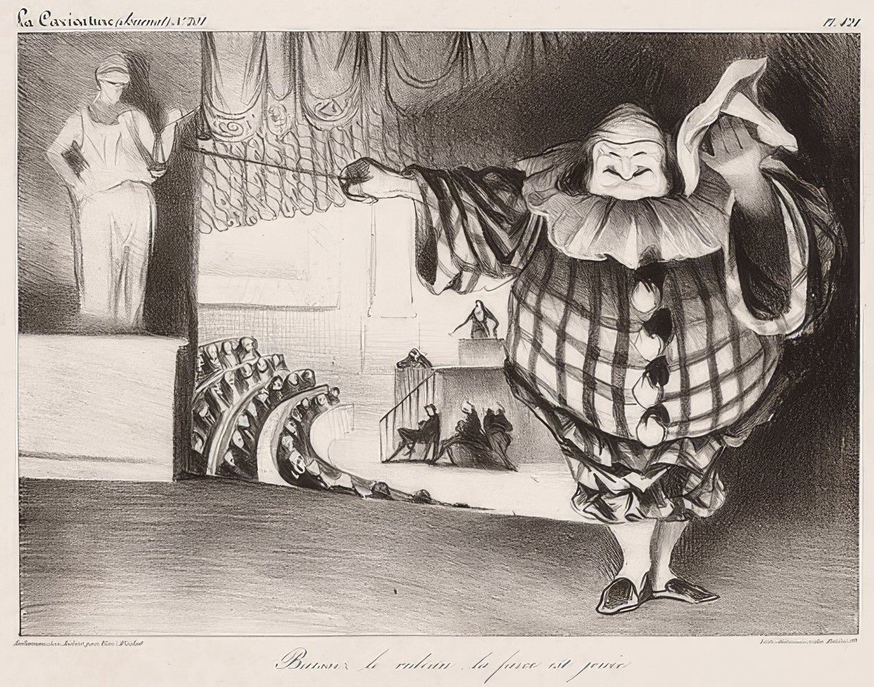اخفض الستارة ، La Farce est Jouée - Senkt den Vorhang ، يموت Posse ist (aus: La Caricature no. 201، 11.09.1834). 1834 بواسطة الشرف دومييه