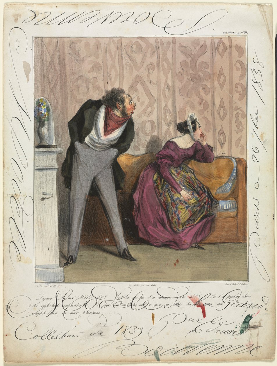 طبق كاريكاتورانا 36: من ماذا! من ماذا! مهرك ... ، 1837. بواسطة الشرف دومييه