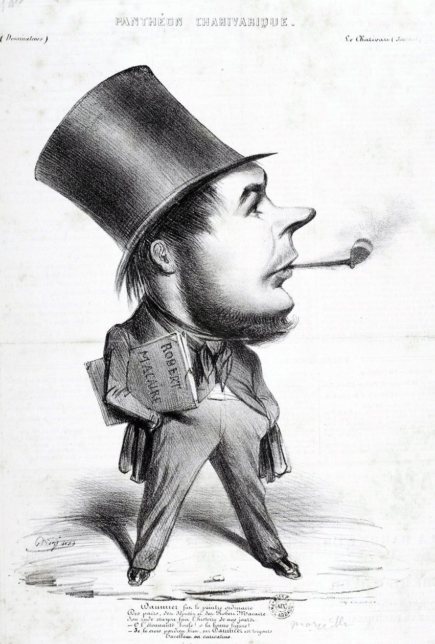 بانثيون Charivaric: كارتون بواسطة Honore Daumier (1808-1879) ، نقاش ورسام ونحات فرنسي. نقش في "" لو شريفاري "". قاتمة: 32x22 سم. متحف أربود. بواسطة الشرف دومييه