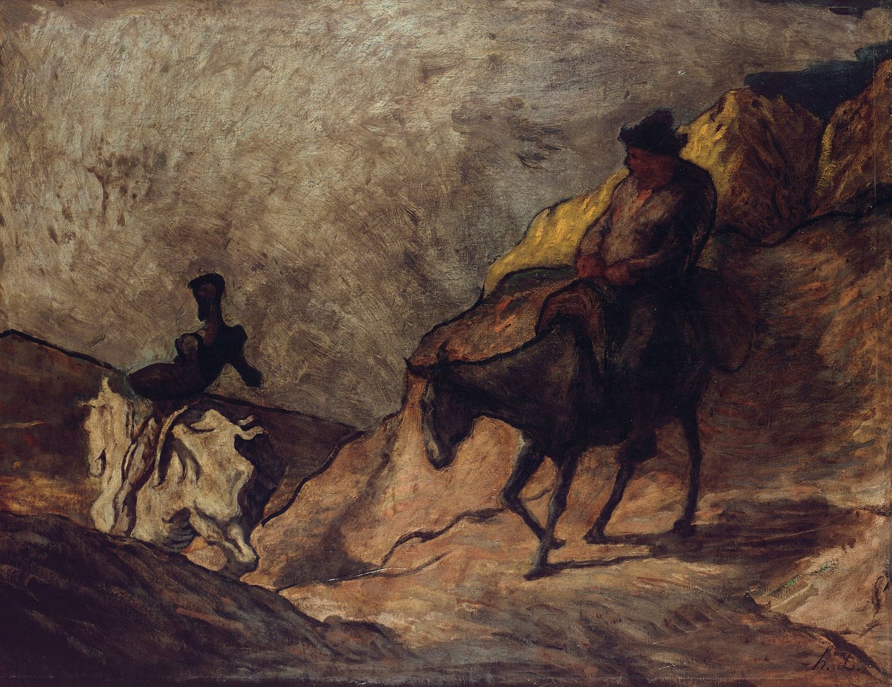 دون كيشوت وسانشو بانزا ، 1866-1867 بواسطة الشرف دومييه