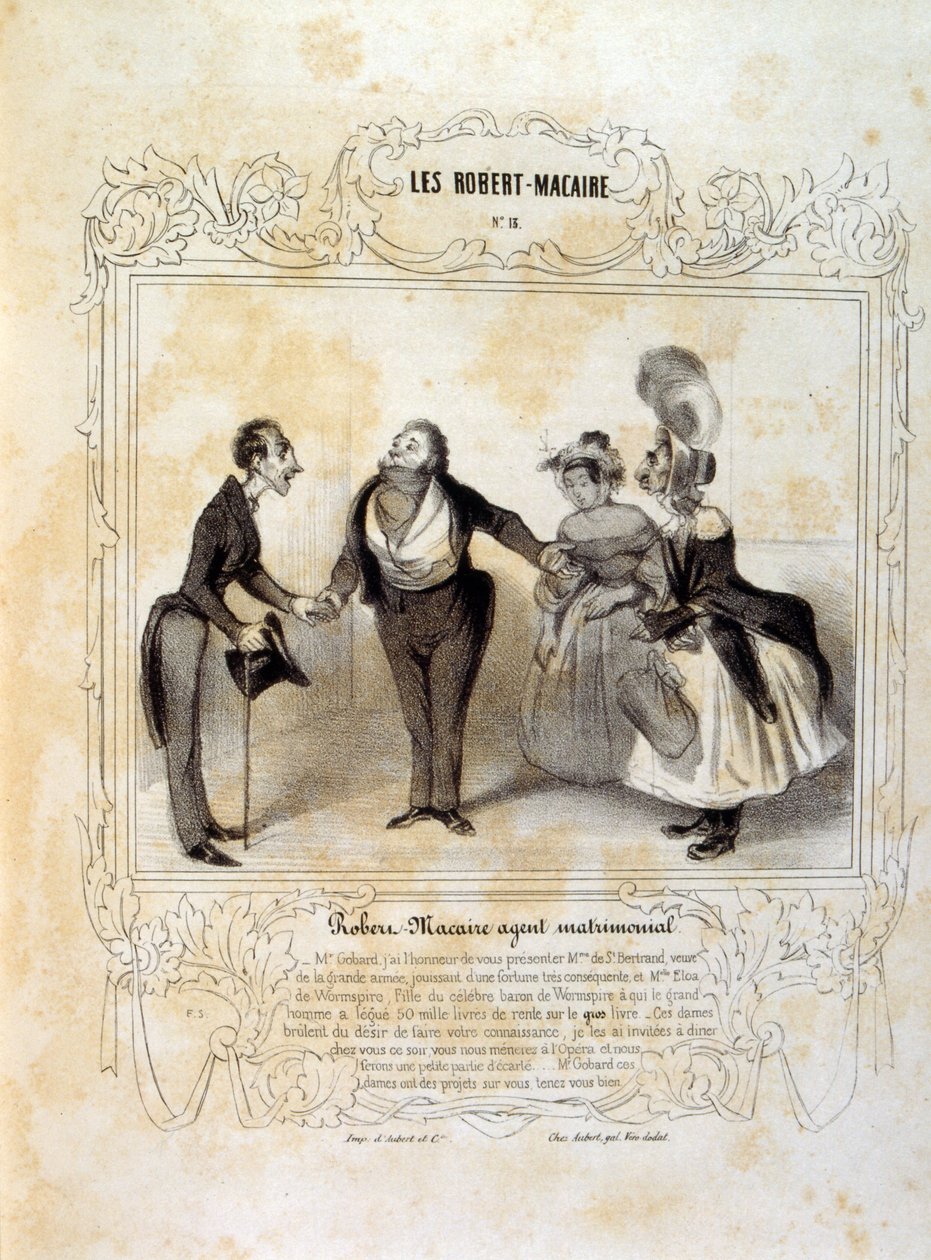 أفكار وأساطير Philipon تحت عنوان Les Cent و Robert Macaire بواسطة الشرف دومييه