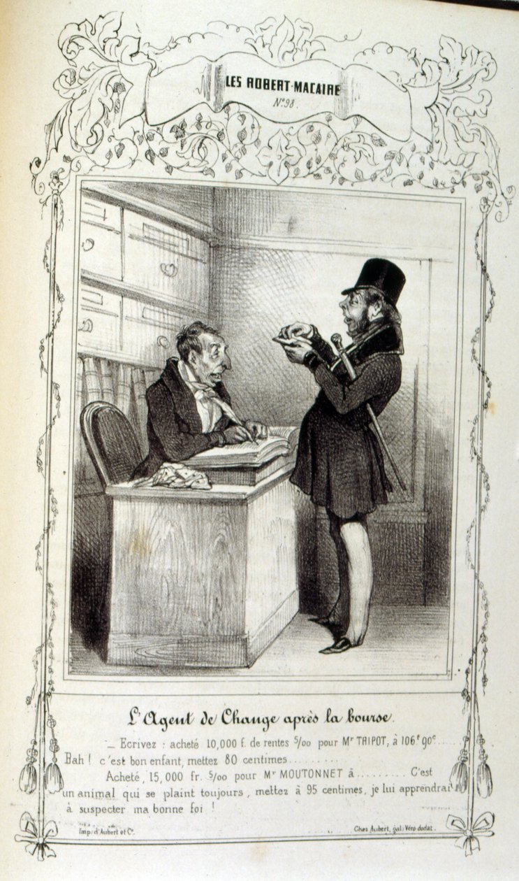 توضيح حول الأفكار والأساطير Philipon ، تحت العنوان Les Cent و Robert Macaire بواسطة الشرف دومييه
