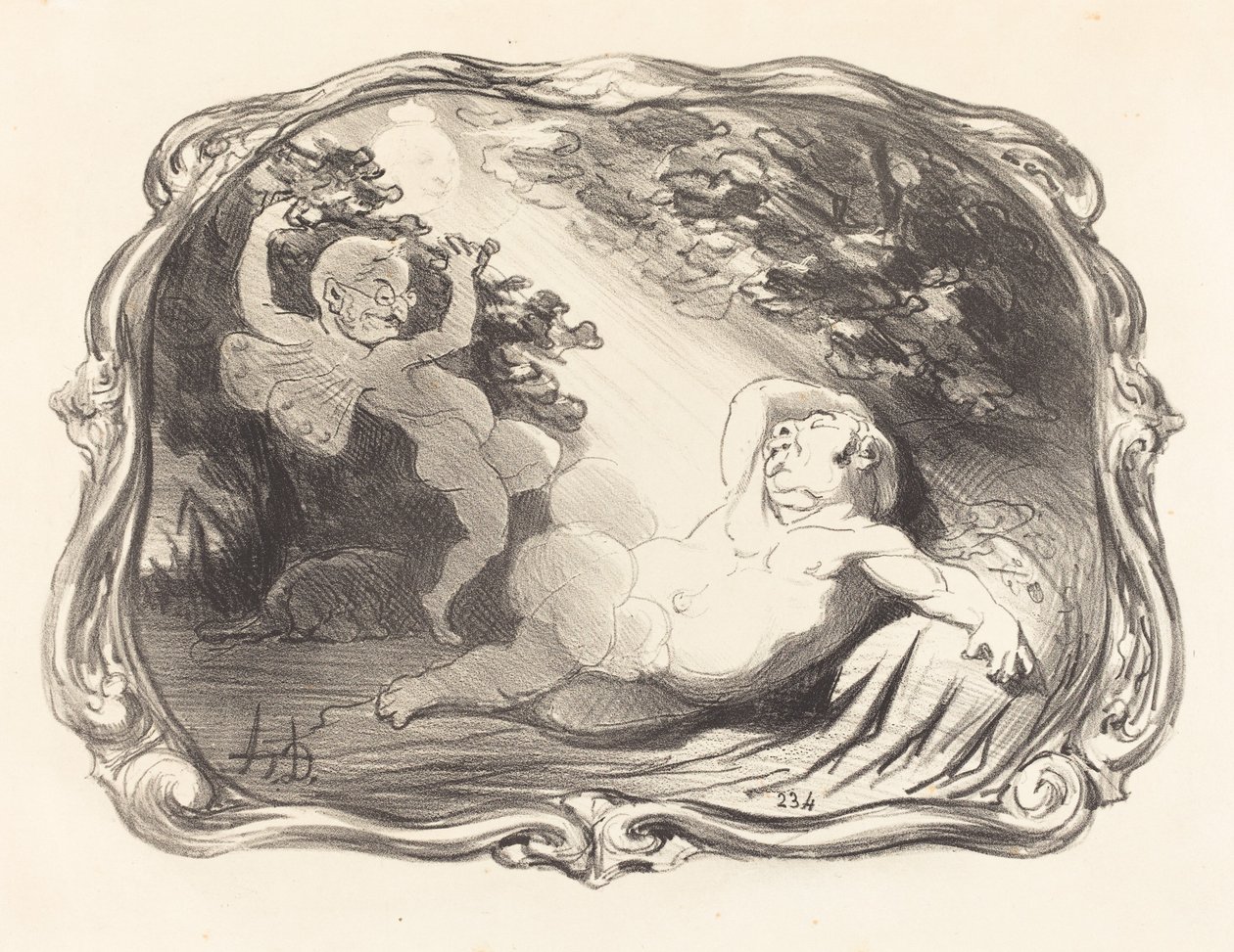 The Sleep of Endymion-Berrier بواسطة الشرف دومييه
