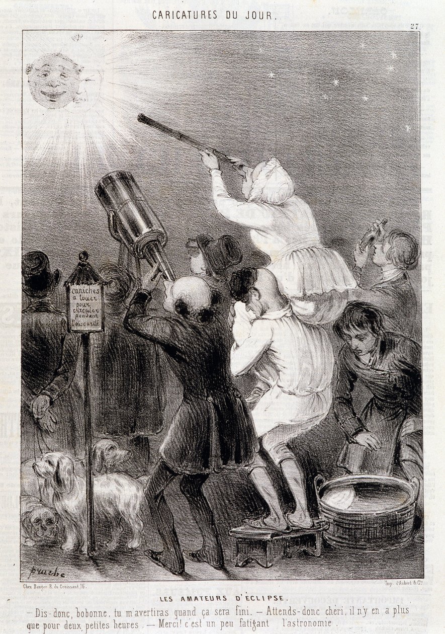 Les amateurs d'Eclipse - نقش من قبل Daumier ، في "" Charivari "" "، v 1840 بواسطة الشرف دومييه