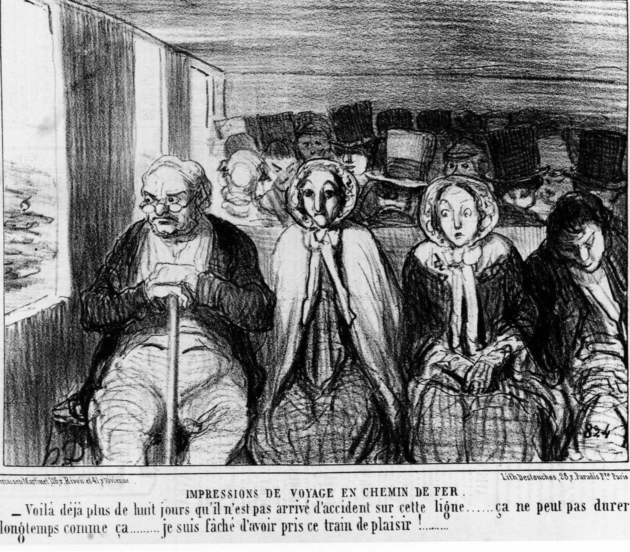 Les chemins de fer - by Daumier, in “” Charivari”” of 09/11/1855. بواسطة الشرف دومييه