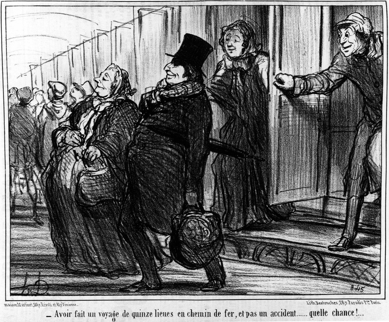 Les chemins de fer - by Daumier, in “” Charivari”” of 20/07/1855. بواسطة الشرف دومييه