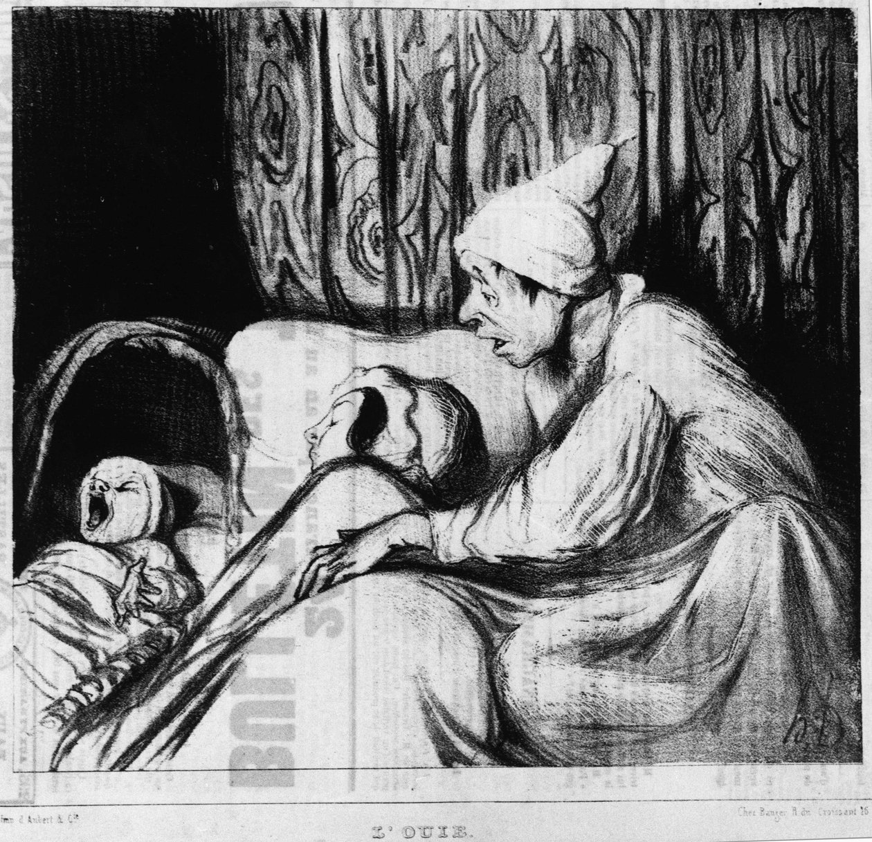 السمع: سلسلة عن الحواس الخمس ، بقلم هونور دومير (1808-1879). "" Charivari "" بواسطة الشرف دومييه