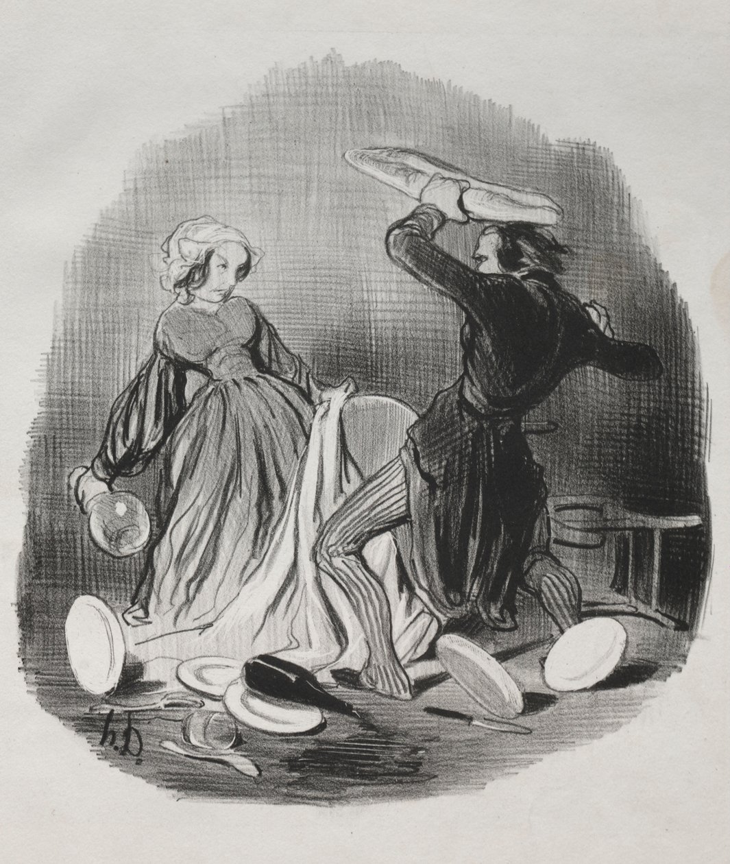 عادات الزوجية: آه! تعتقد أن زوجتك لا توفر لك ما يكفي ، يا فلاح ... ، 1841. بواسطة الشرف دومييه