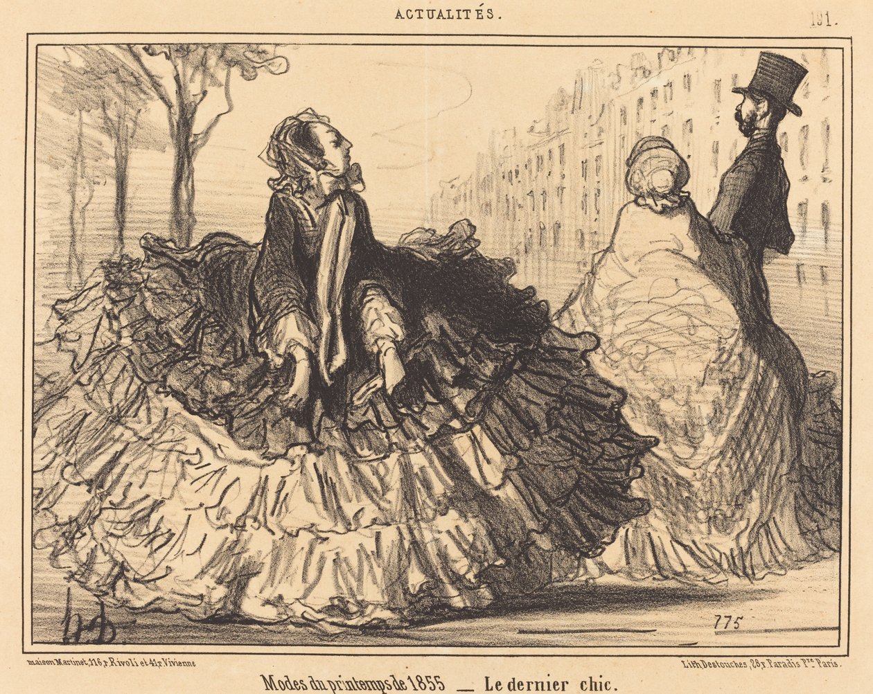 أزياء الربيع عام 1855 بواسطة الشرف دومييه