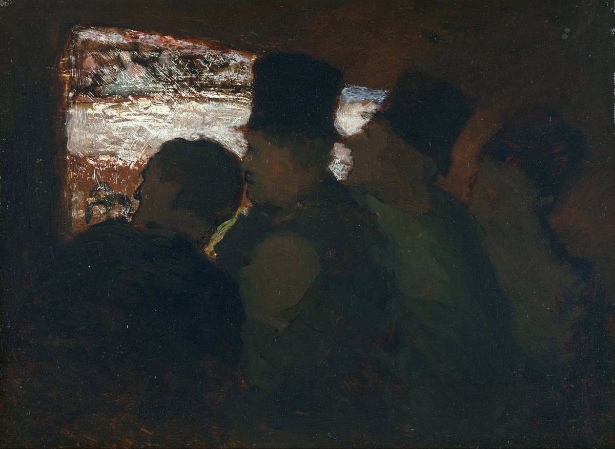 "" Parterre "" "الجمهور في المسرح لوحة بواسطة Honore Daumier (1808-1879) 1858 المتحف الوطني للفن الغربي ، طوكيو اليابان بواسطة الشرف دومييه