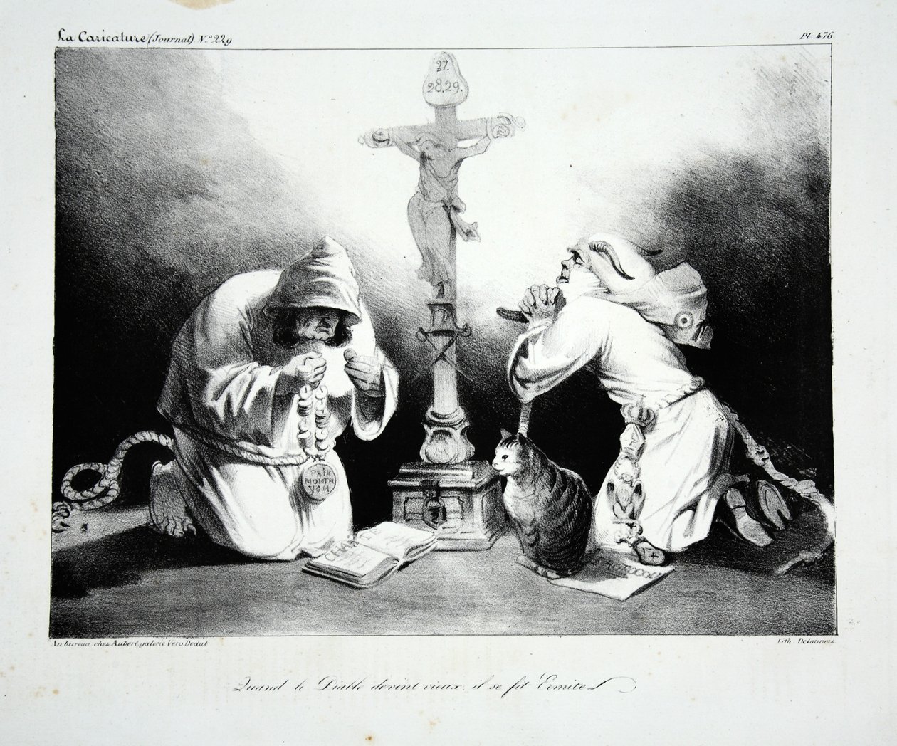 عندما كبر الشيطان ، أصبح الناسك ، حانة. 1835 بواسطة الشرف دومييه
