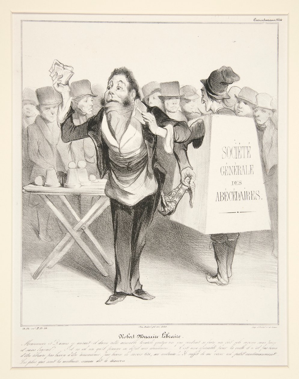 روبرت ماكير بوكسيلر. (روبرت ماكاير بائع الكتب.) ، رر. 14 من مسلسل Caricaturana في ألبوم Les Robert Macaires بواسطة الشرف دومييه
