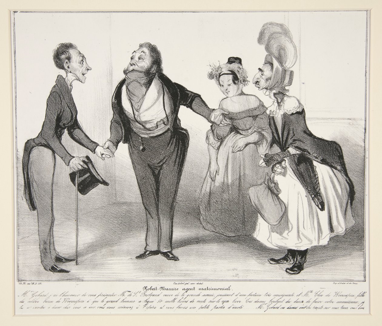 وكيل زواج روبرت ماكير. (وكيل الزوجية Macaire.) ، رر. 16 من سلسلة Caricaturana ، من ألبوم Les Robert Macaires بواسطة الشرف دومييه