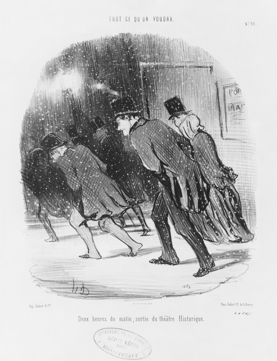مسلسل "Tout ce qu&39;on voudra" ، اثنان في الصباح ، مخرج المسرح التاريخي ، اللوحة 10 ، 1847 بواسطة الشرف دومييه