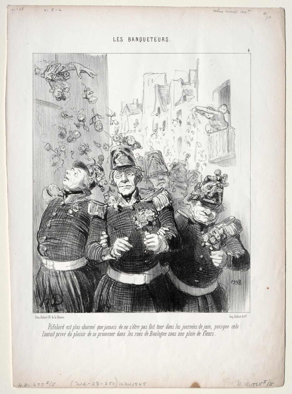 The Banqueters ، اللوحة 4: Rifolard أكثر سحراً من أي وقت مضى ... ، 1848. بواسطة الشرف دومييه