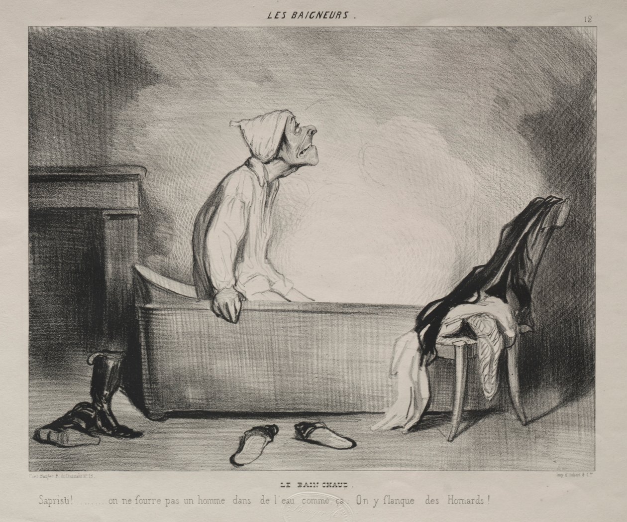 The Bathers ، اللوحة 12: الحمام الساخن ، 28 أكتوبر 1839. بواسطة الشرف دومييه