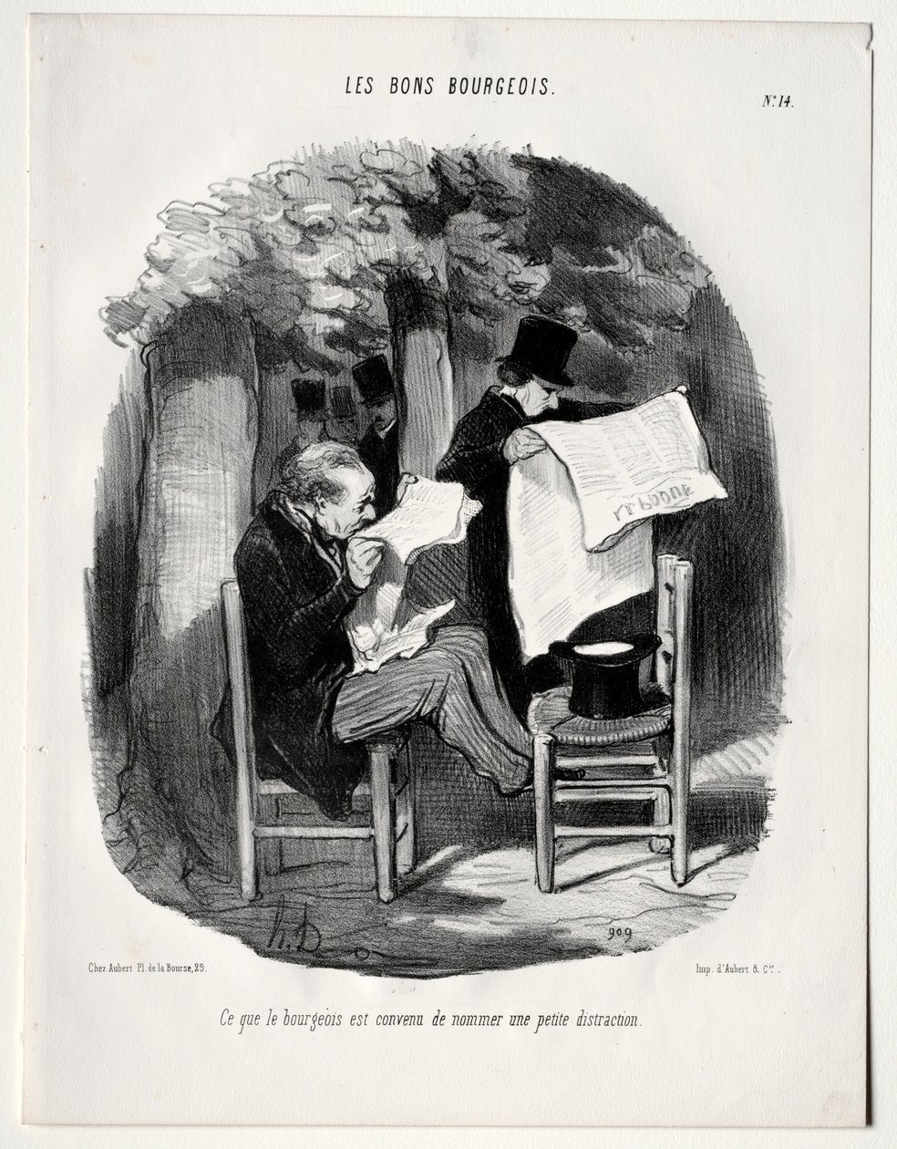 البرجوازي الصالح ، اللوحة 14: ما يعتبره البرجوازيون إلهاءًا ، 1846. بواسطة الشرف دومييه