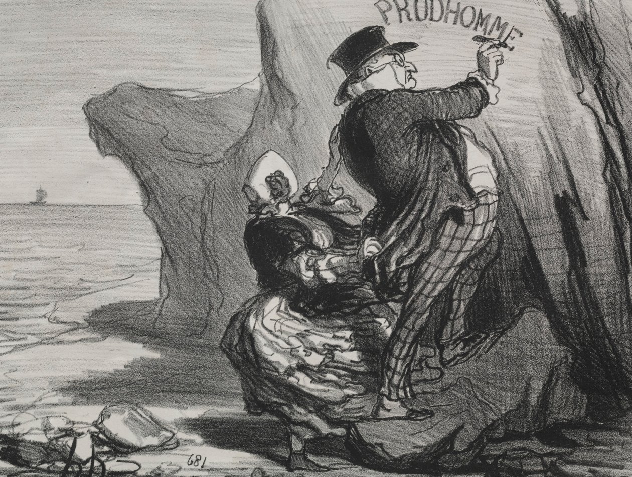 الصفيحة البرجوازية الصالحة 3: أريد أن أترك نصب تذكاري لزيارتنا ... ، 1854. بواسطة الشرف دومييه