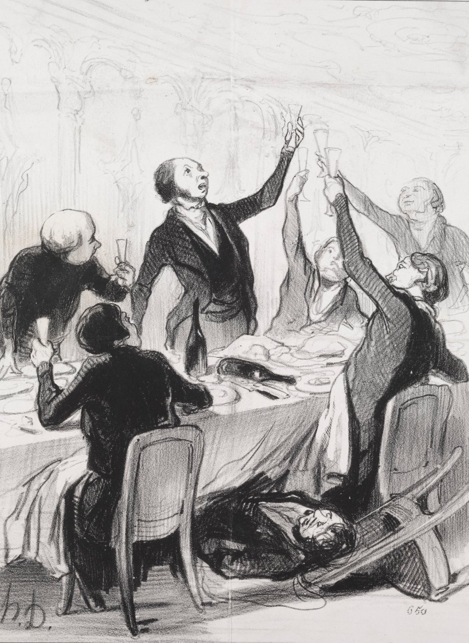 المحسنين اليوم ، اللوحة 8: نخب 43 د ... لجمعية الاعتدال ، 1844. بواسطة الشرف دومييه